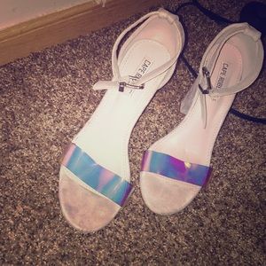 Gray like blue colored heels